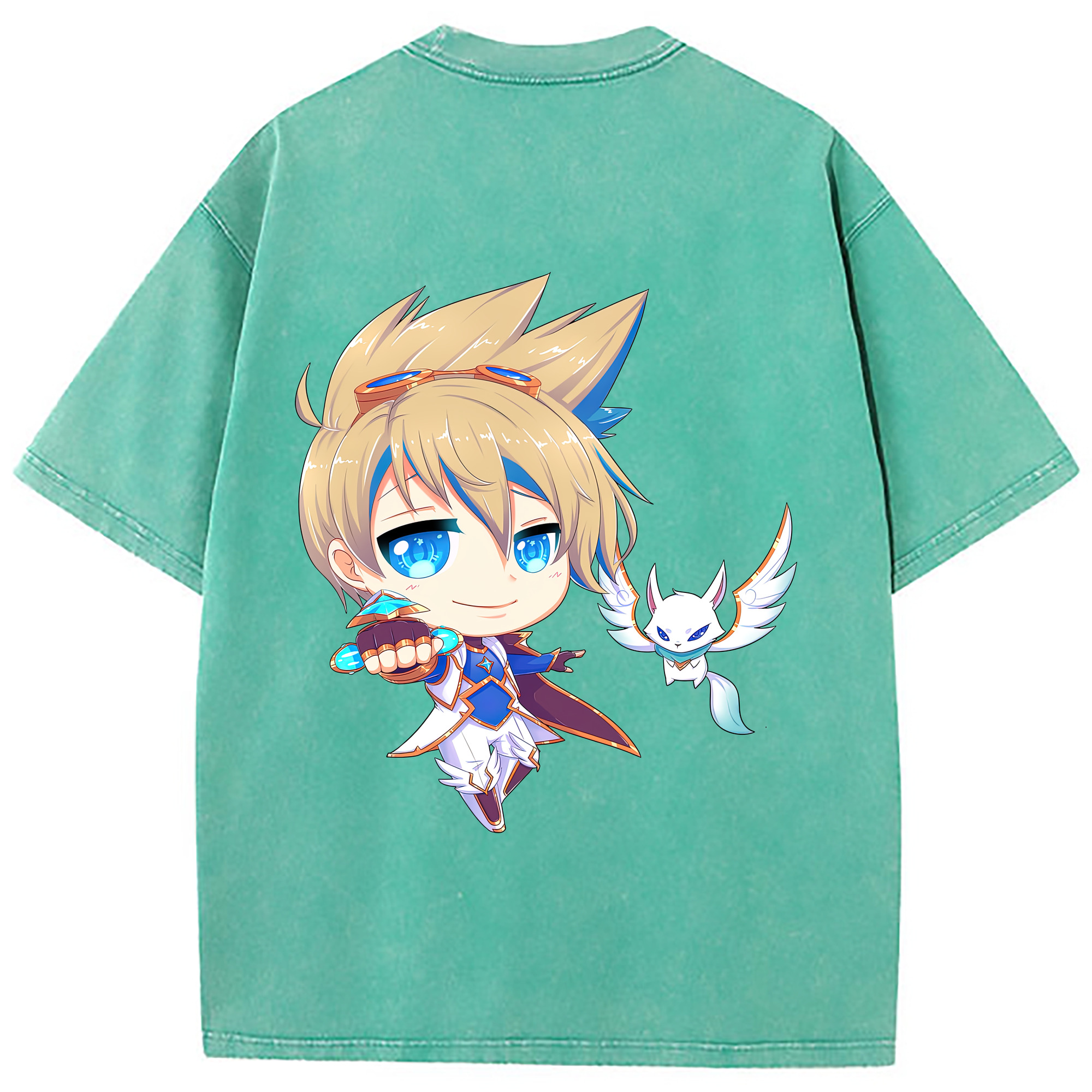 （画像用） リーグ・オブ・レジェンド League of Legends LOL 綿100% ヴィンテージ風 半袖Tシャツ（背面プリント）